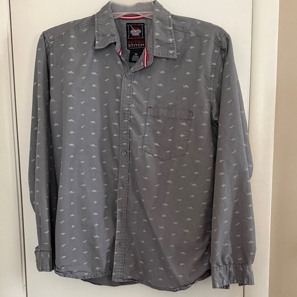 Gray Patterned Men's Casual Shirt